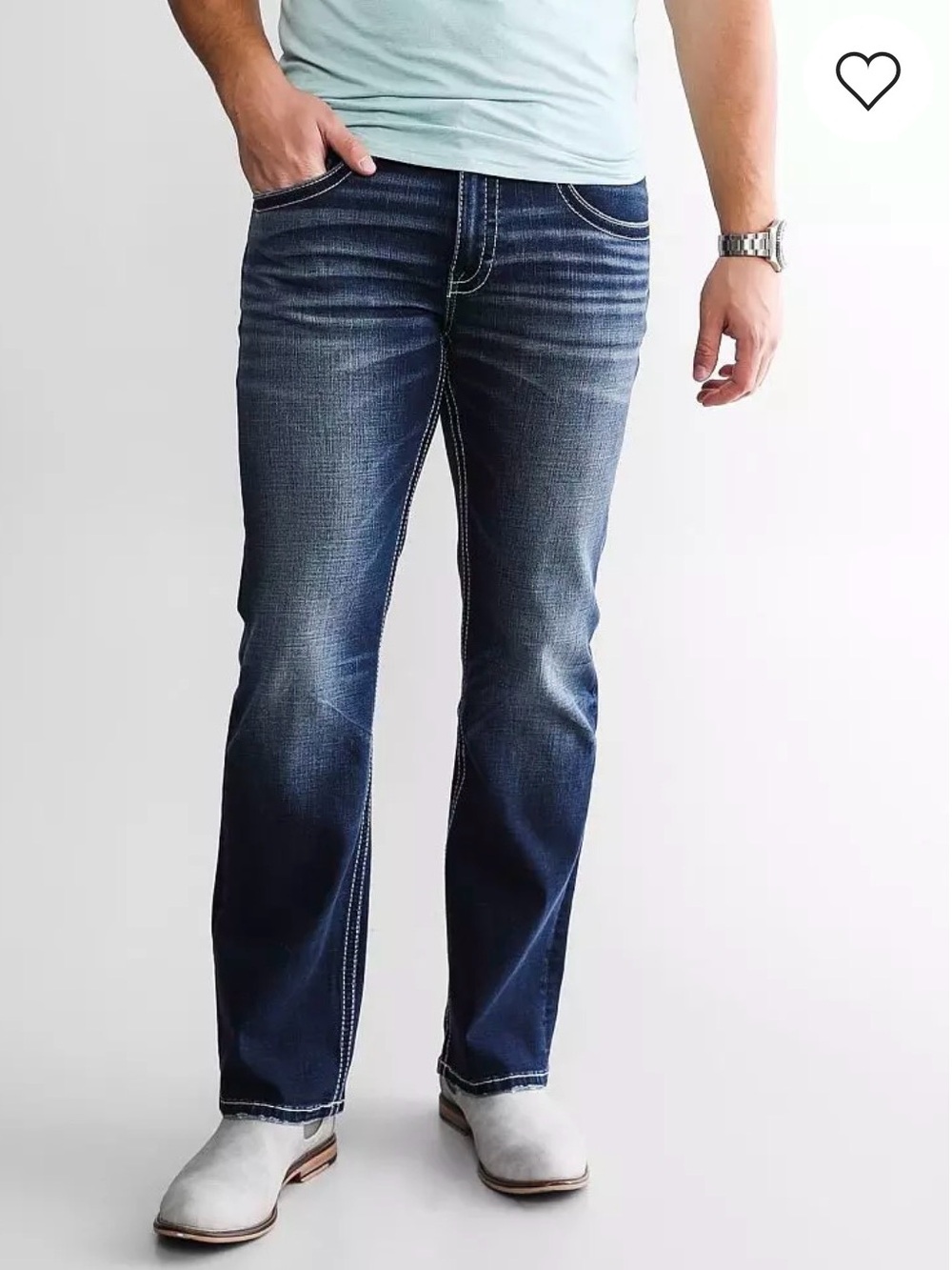 BKE Buckle Jake Boot Stretch Jean Men's 32x30 Blue‎ Washed Straight-Leg